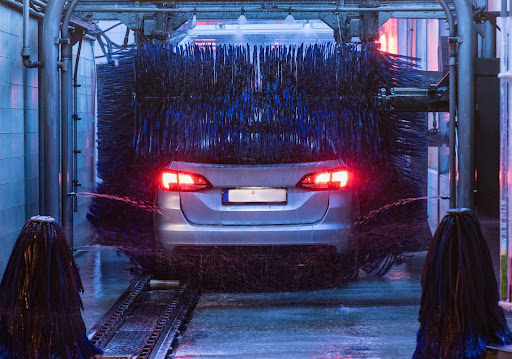 Car in a modern car wash