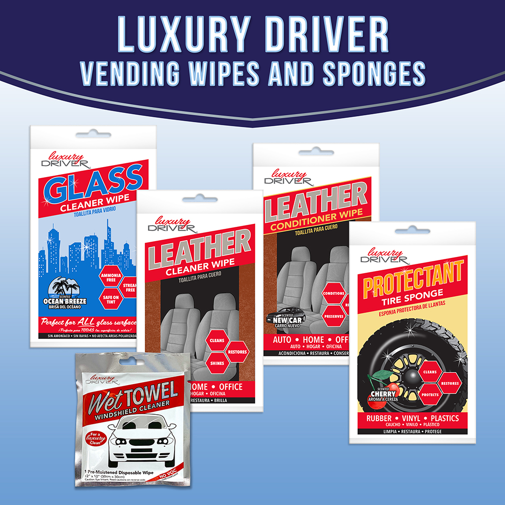 Luxury Driver Vending Wipes and Sponges