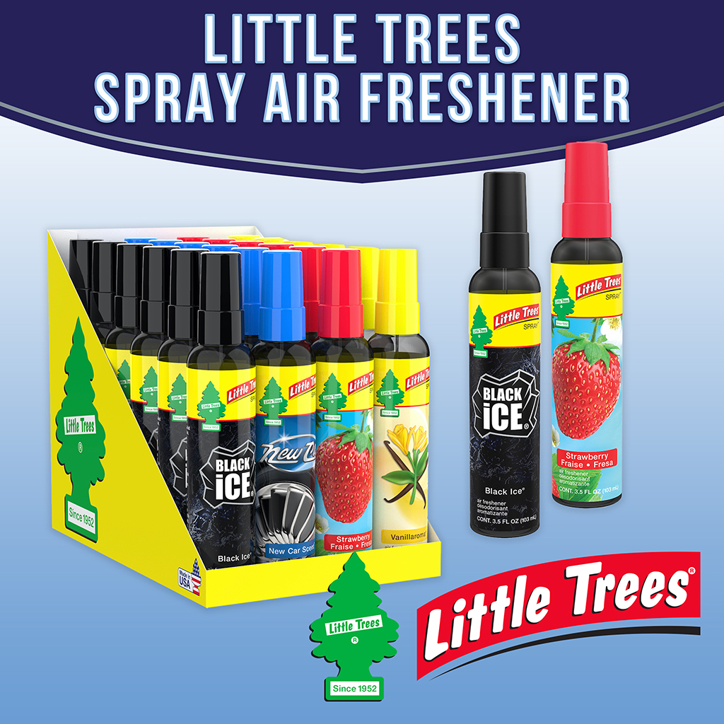 NEW Little Trees Spray Car Air Freshener 2-PACK 3.5 OZ (Black Ice)