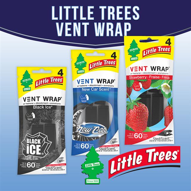 Little Trees Vent Wrap Air Freshener 4-PACKS (New Car Scent)