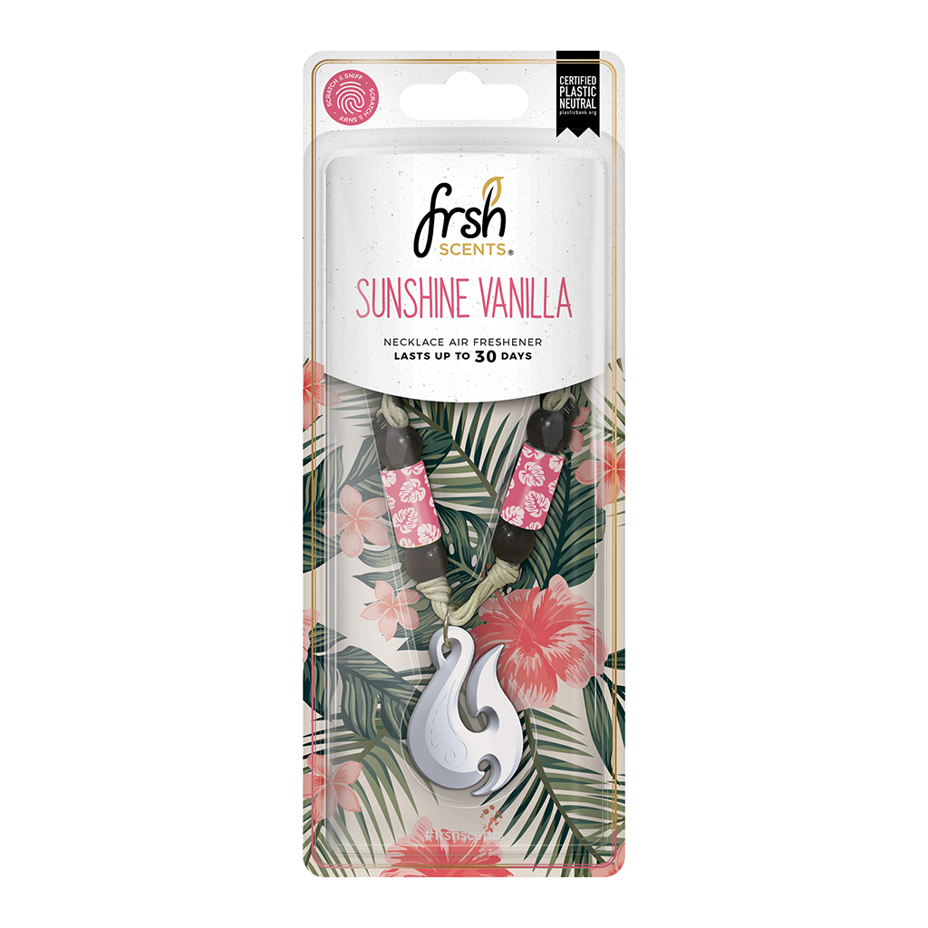 FRSH Fishhook Necklace Hanging Air Freshener - Sunshine Vanilla CASE PACK 6