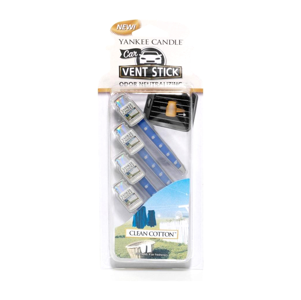 Yankee Candle Vent Stick Air Freshener - Clean Cotton CASE PACK 6