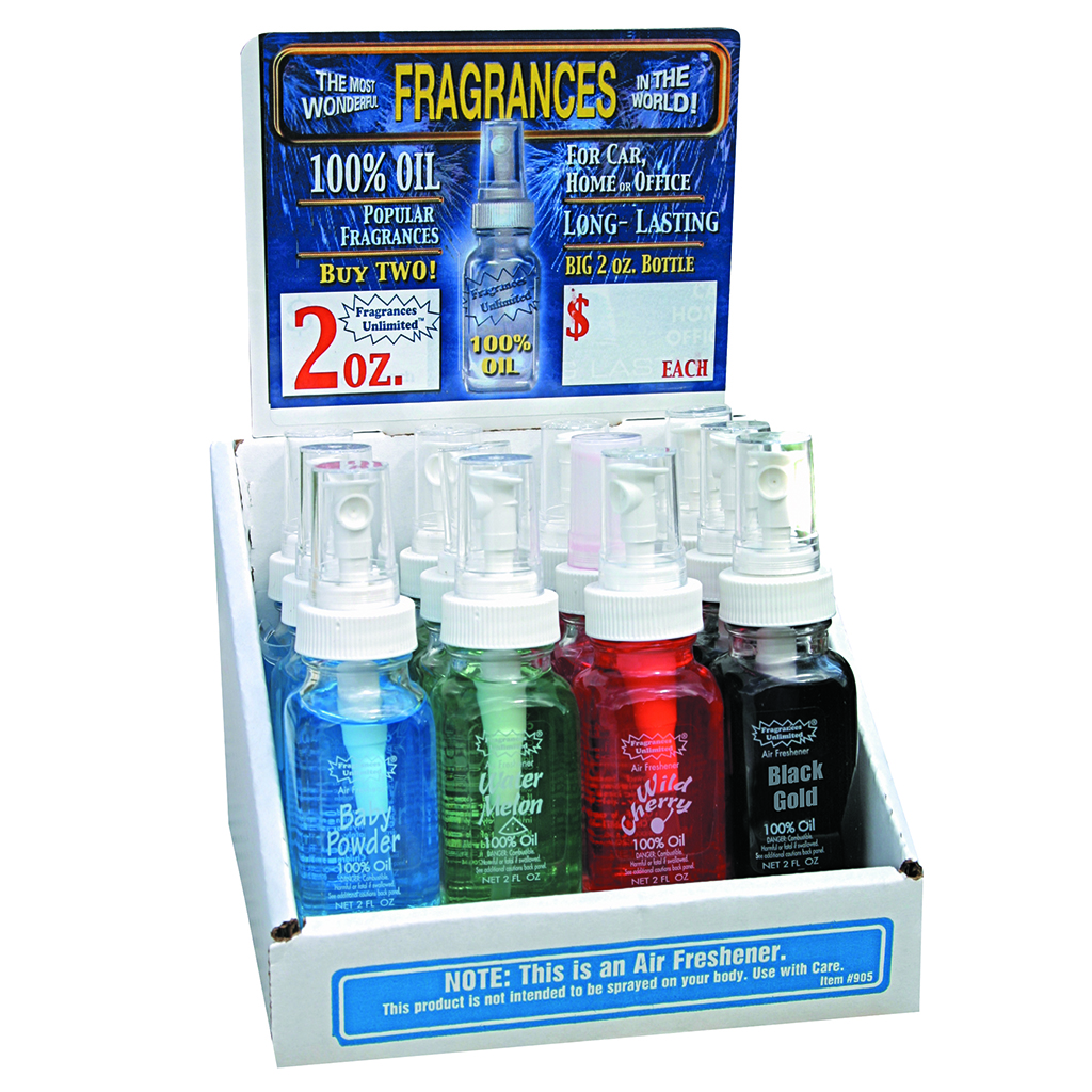 100% Oil Spray Air Fresheners 2 Ounce Bottle - New Car CASE PACK 12