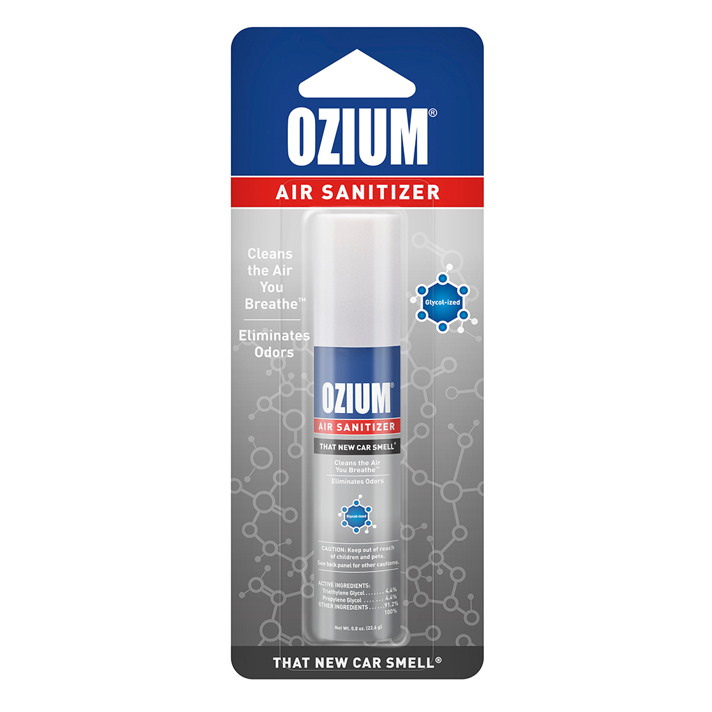 Ozium Air Sanitizer Spray 0.8 Ounce - New Car CASE PACK 6