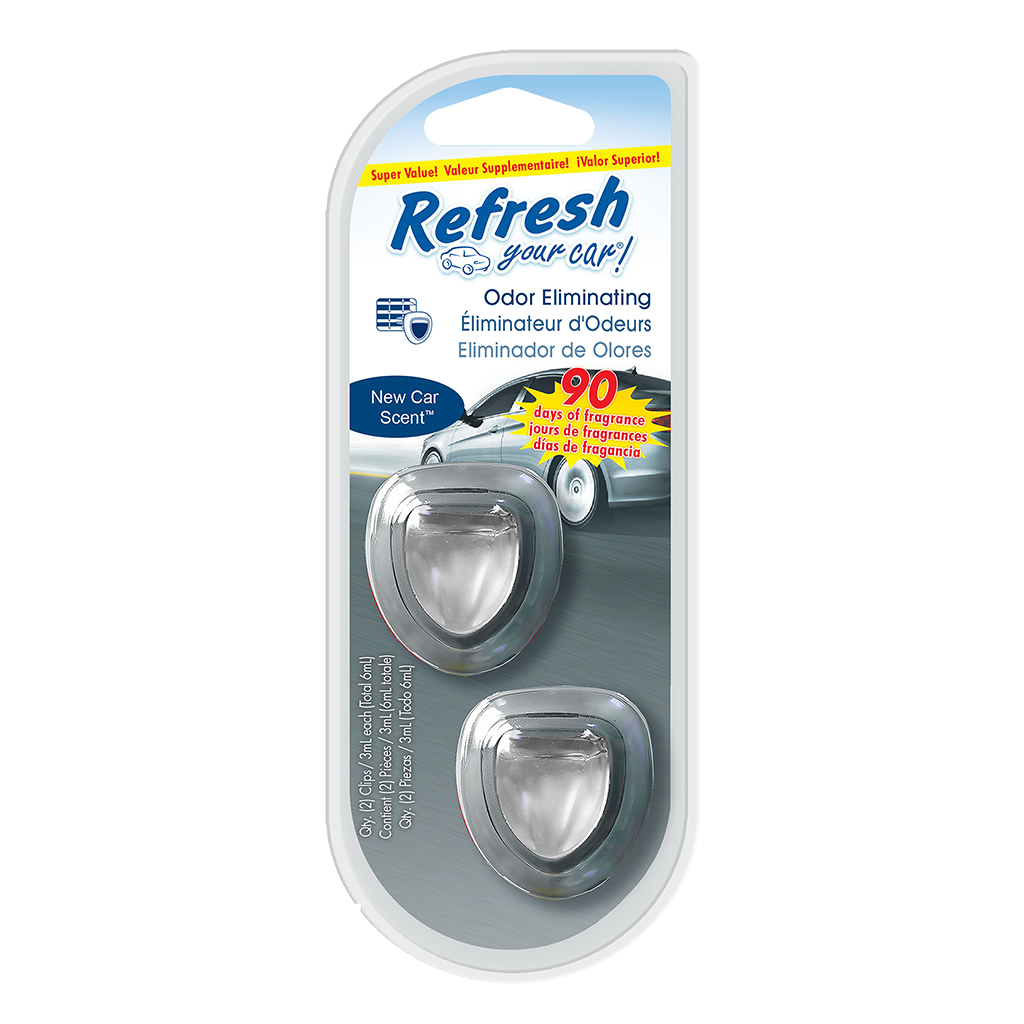 Refresh Mini Membrane Air Freshener 2 Pack - New Car CASE PACK 4