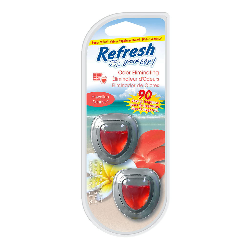 Refresh Mini Membrane Air Freshener 2 Pack - Hawaiian Sunrise CASE PACK 4