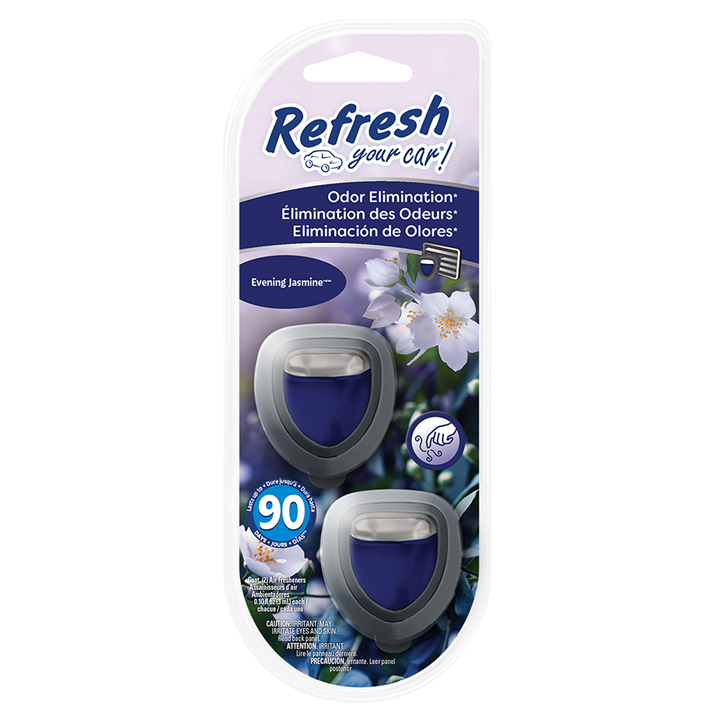 Refresh Mini Membrane Air Freshener 2 Pack - Evening Jasmine CASE PACK 4
