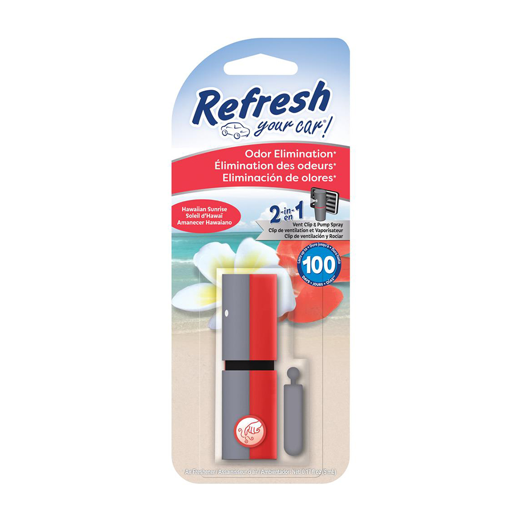Refresh Odor Elimination Vent Clip Pump Spray- Hawaiian Sunrise CASE PACK 4