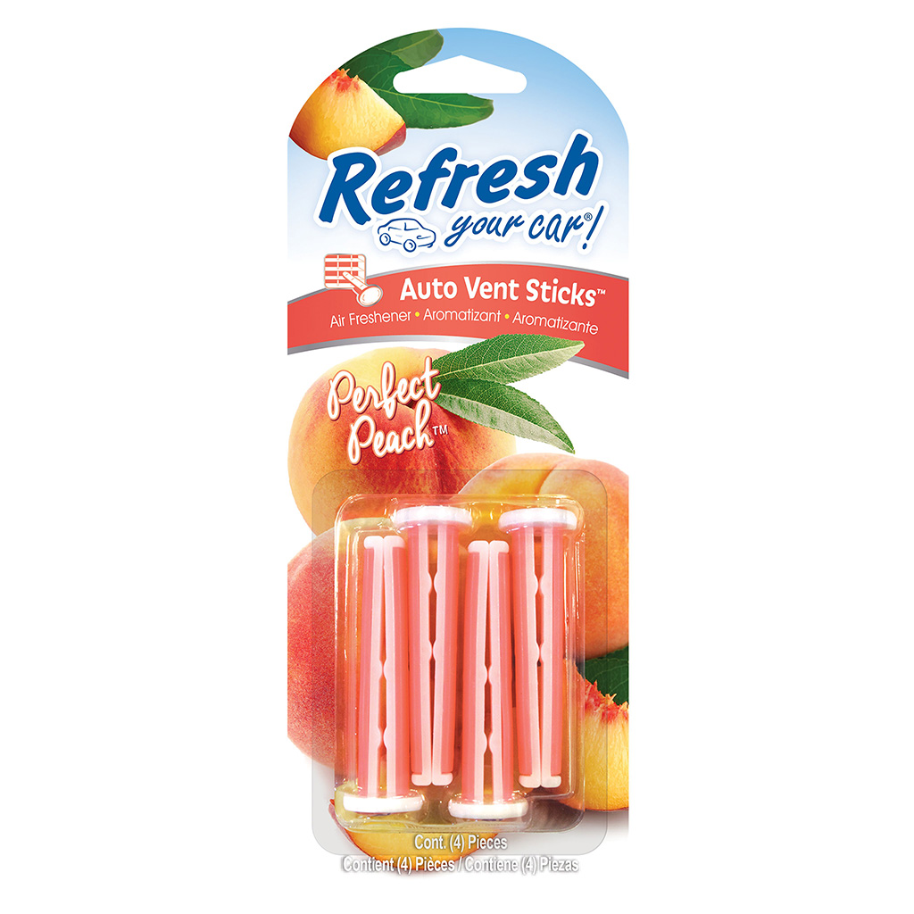 Refresh Auto Vent Stick Air Freshener - Perfect Peach CASE PACK 4