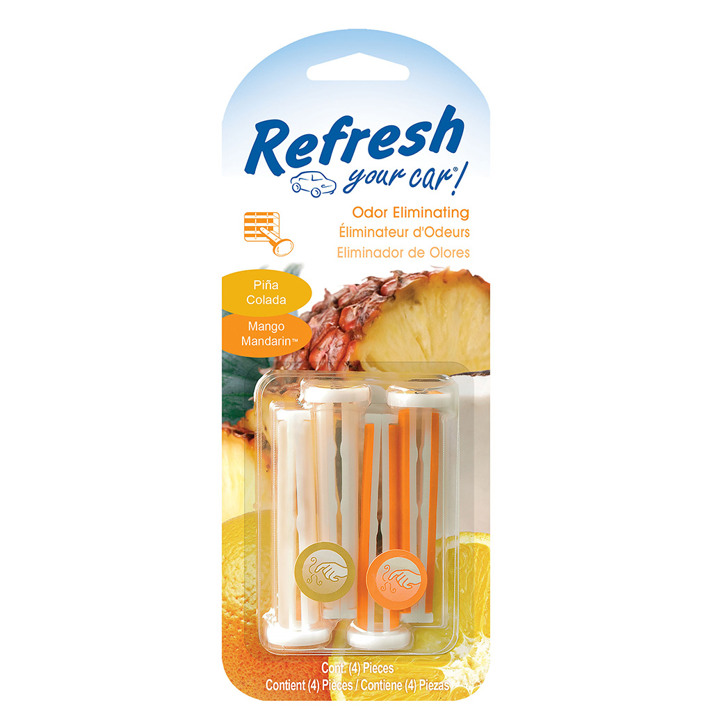 Refresh Dual Auto Vent Stick Air Freshener - Colada/Mango CASE PACK 6