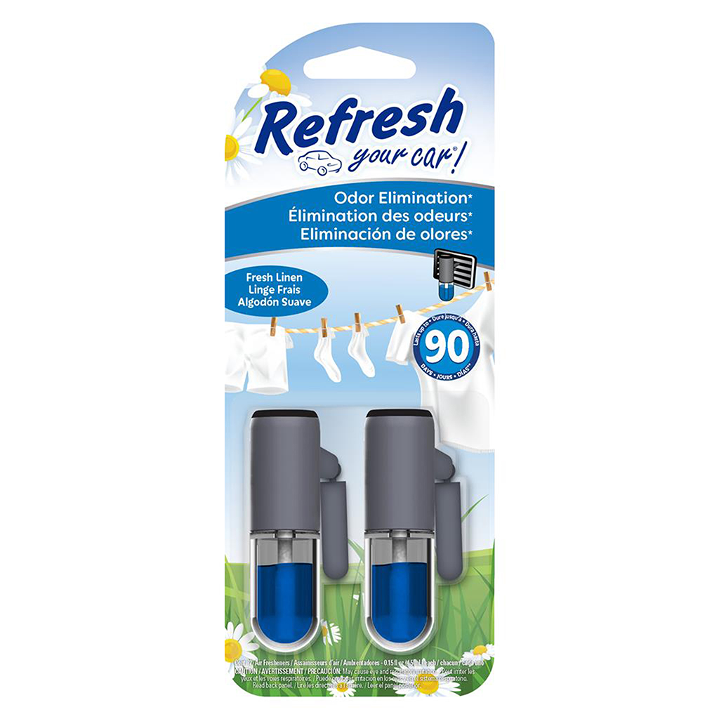 Refresh Auto Mini Oil Wick Vent Air Freshener - Fresh Linen CASE PACK 4