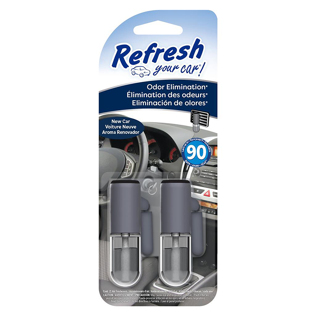 Refresh Auto Mini Oil Wick Vent Air Freshener - New Car CASE PACK 4