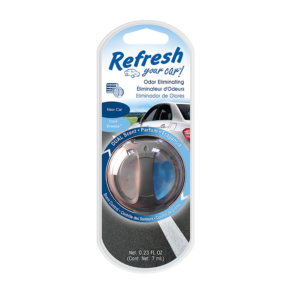 Dual Scent Oil Diffuser Vent Air Freshener New Car/Cool Breeze CASE PACK 4