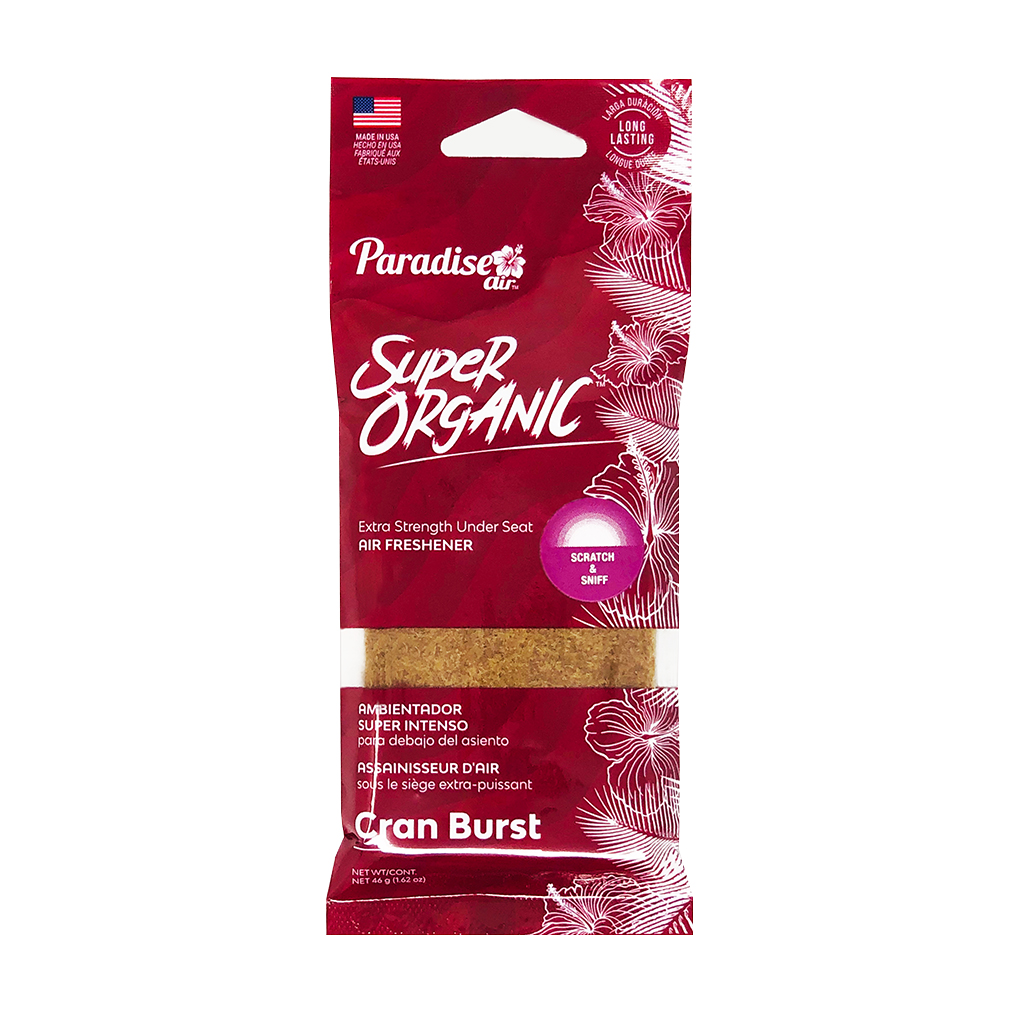 Paradise Super Organic Under the Seat Air Freshener- Cran Burst CASE PACK 6