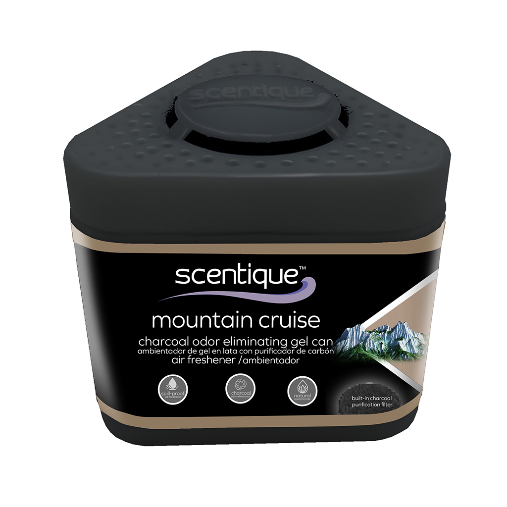Scentique Odor Eliminating Charcoal Gel Air Freshener - Mountain Cruise CASE PACK 4