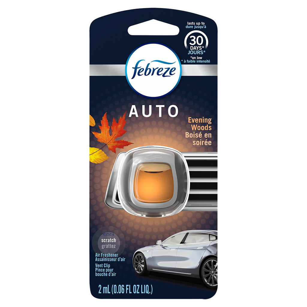 Febreze Auto Vent Air Freshener - Evening Woods CASE PACK 4