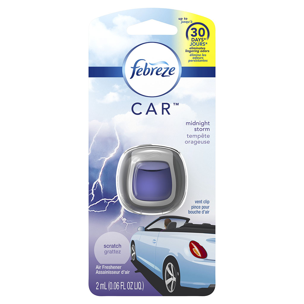 Febreze Car Vent Air Freshener - Midnight Storm CASE PACK 4