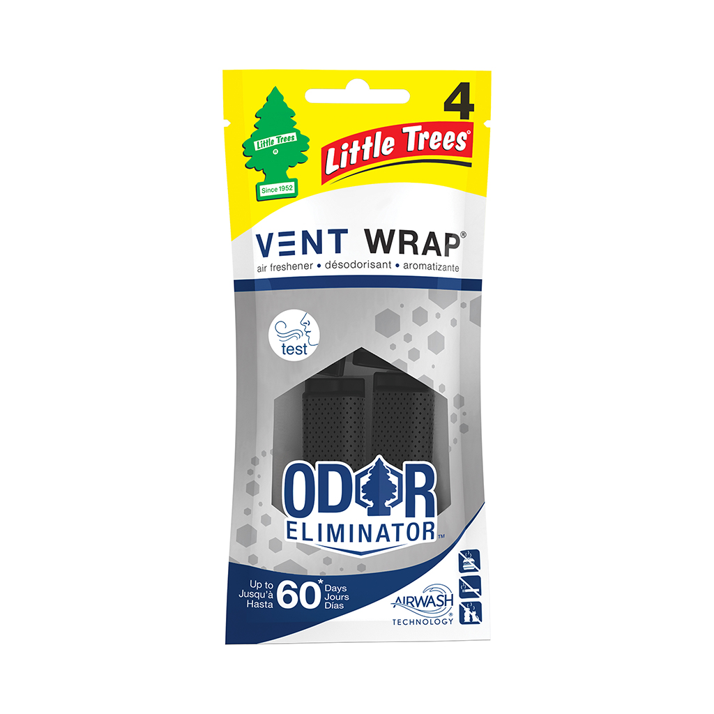 Little Tree Vent Wrap Air Freshener - Odor Eliminator CASE PACK 4