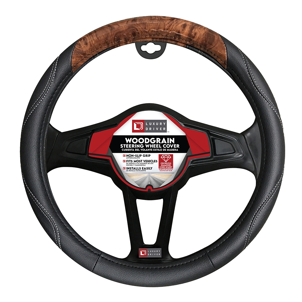 Luxury Driver Traditional Antimicrobial Steering Wheel Cover