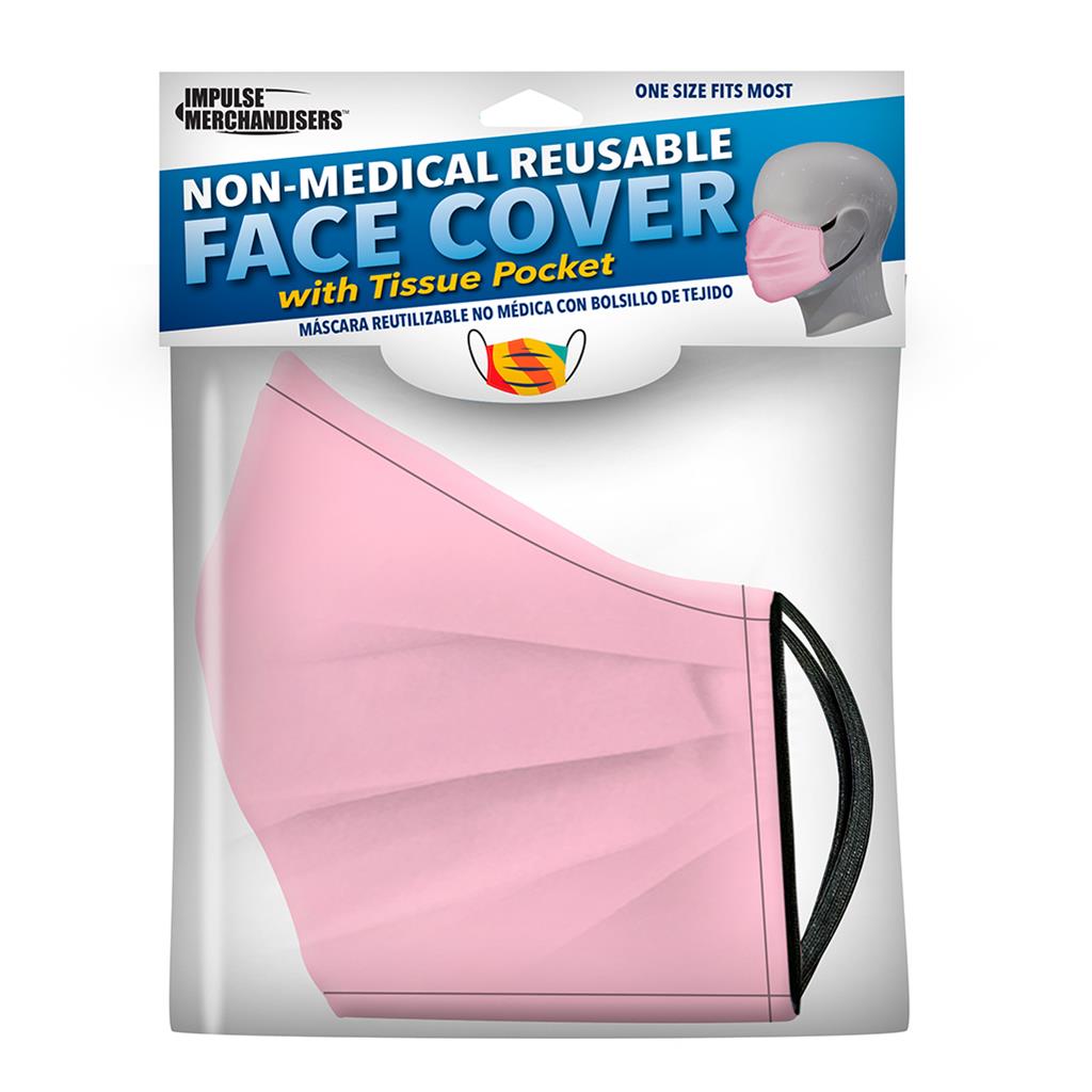 Non-Medical Reusable Face Mask With Tissue Pocket - Pink