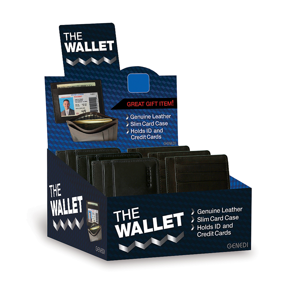 Genedi Leather I.D. Wallet - Each - Verti CASE PACK 24