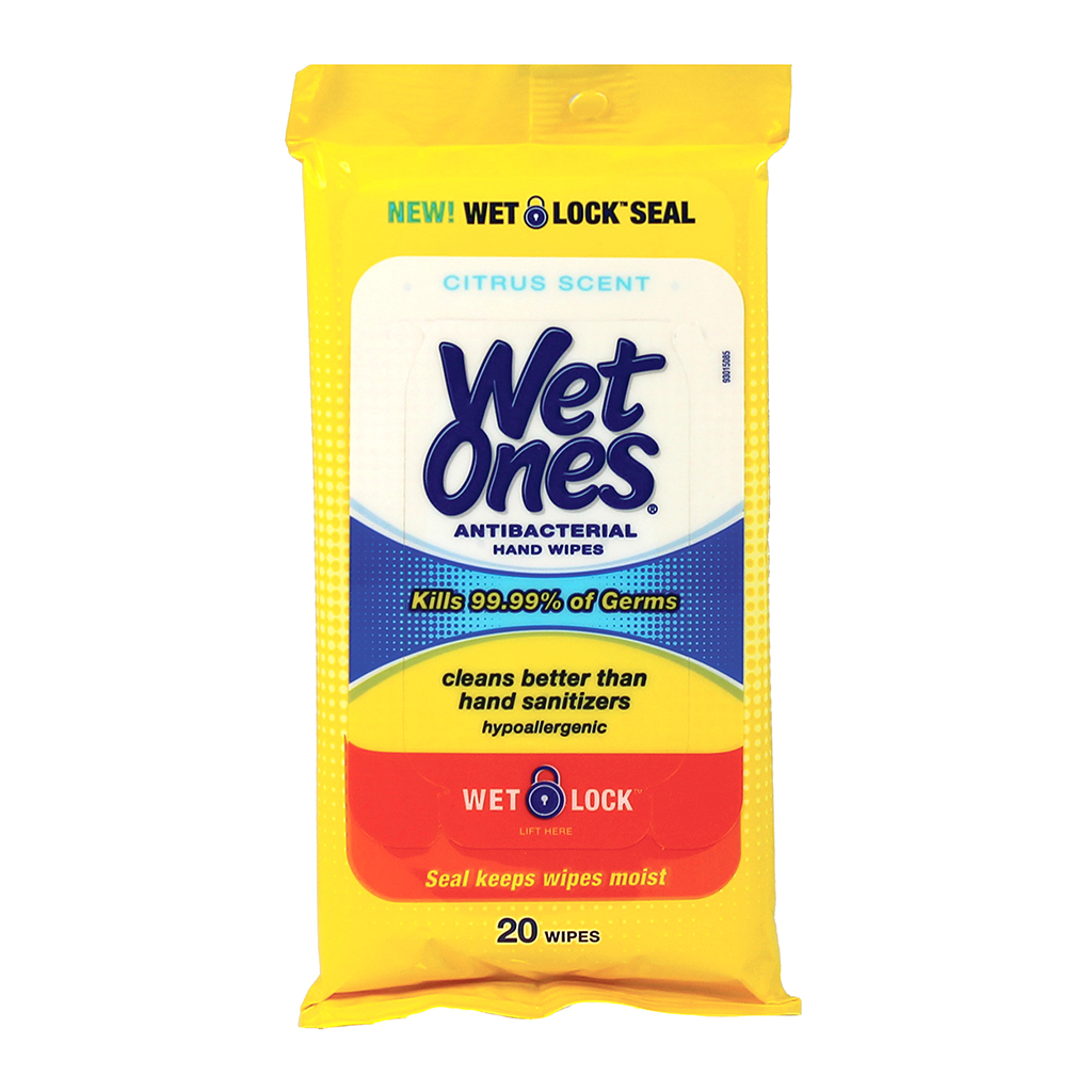 Citrus Antibacterial Wet Ones - 20 Count Pack CASE PACK 10