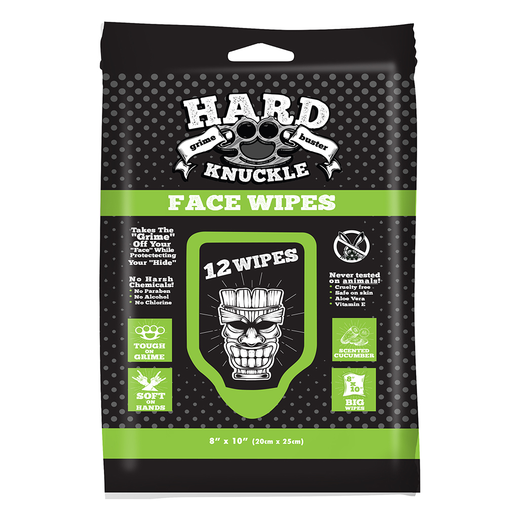 Hard Knuckle Cucumber Face Wipe - 12 Count CASE PACK 6