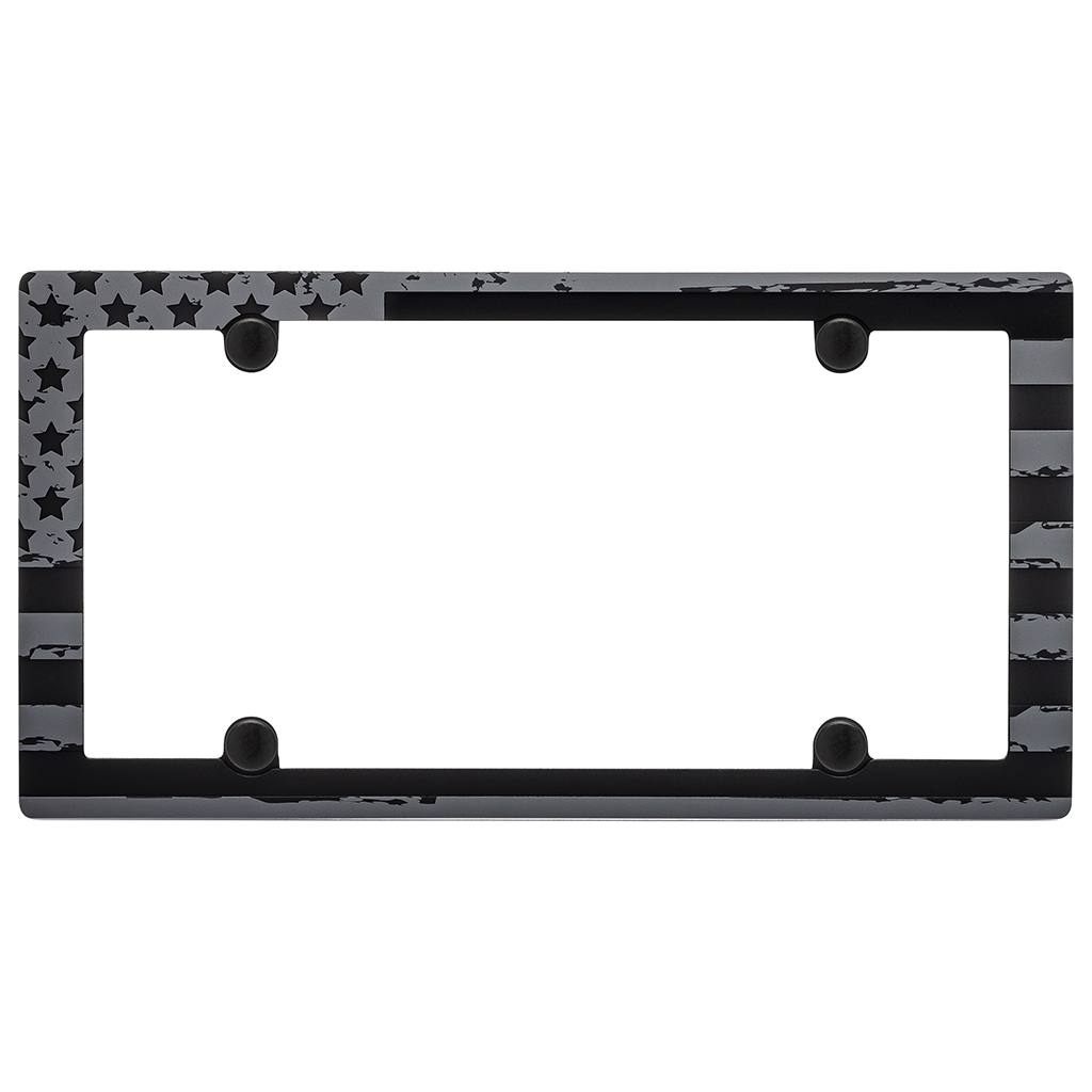 Metallic USA Flag License Plate Frame CASE PACK 4