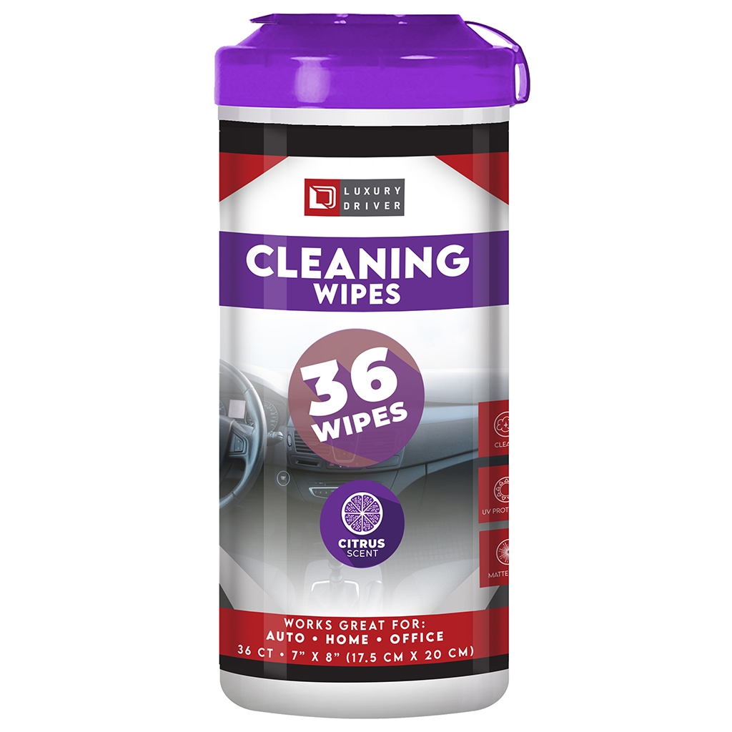 Luxury Driver Interior Cleaner Wipes Canister - 36 Count