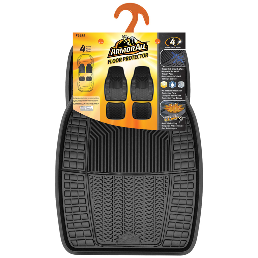 Armor All Rubber 4 Piece Floor Mat - Black