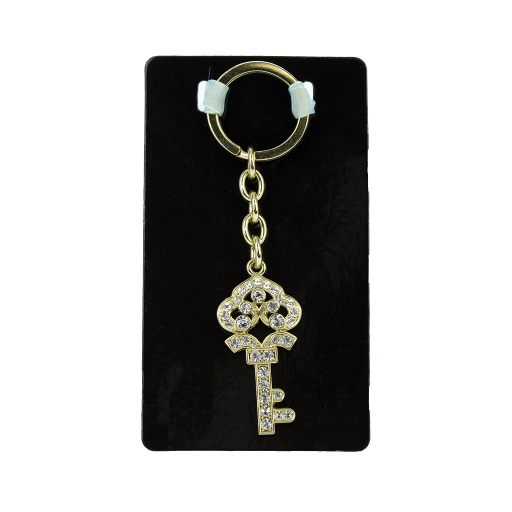 Silver Crown Key Keychain