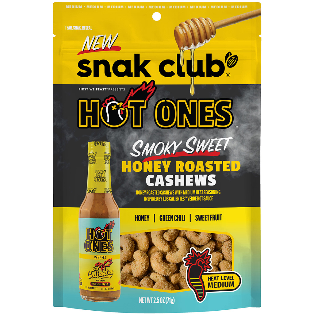 Snak Club Hot Ones Smoky Honey Roasted Cashews