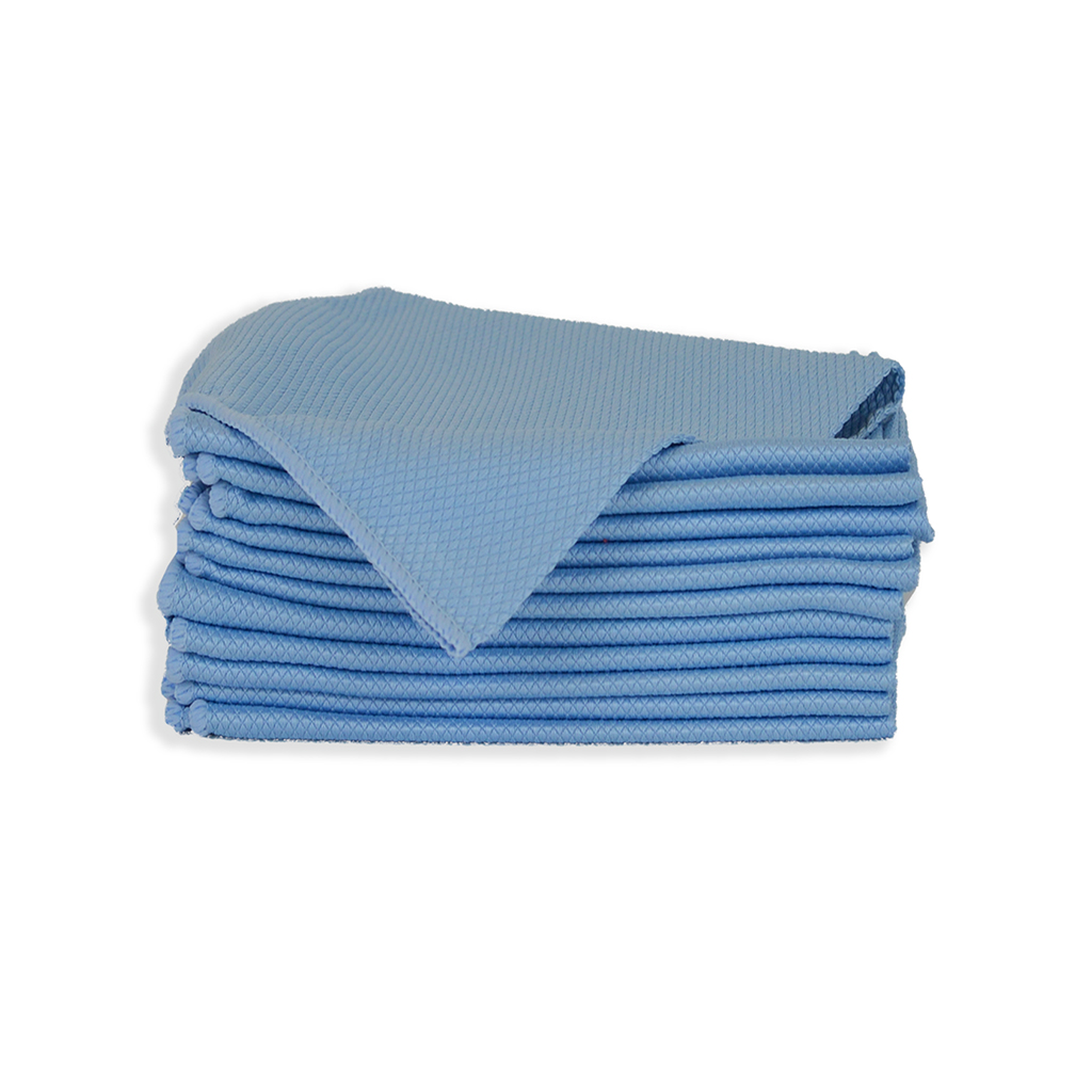 Elite Diamond Glass Microfiber Towel 15x18 Blue- 1 Dozen