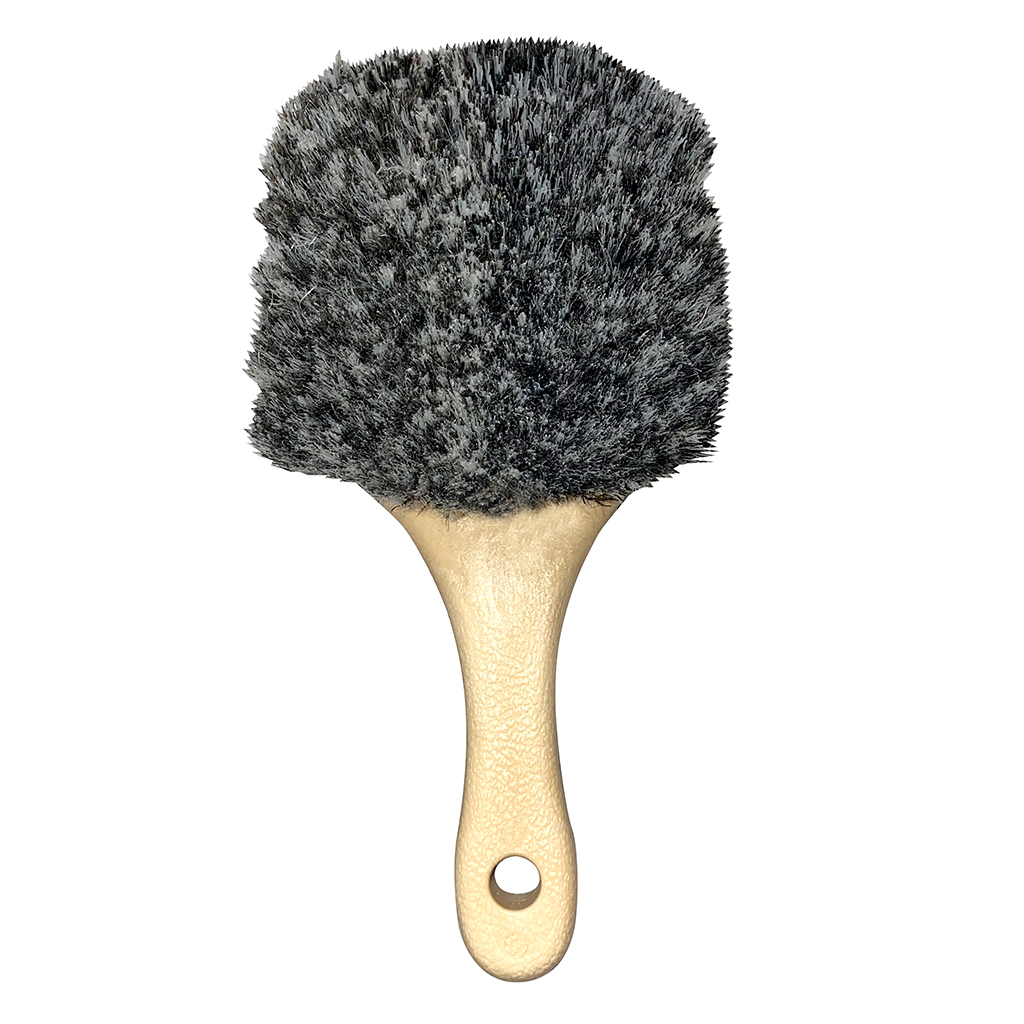 9 Inch Short Handle Soft Bristle Wash Brush - Grey CASE PACK 24