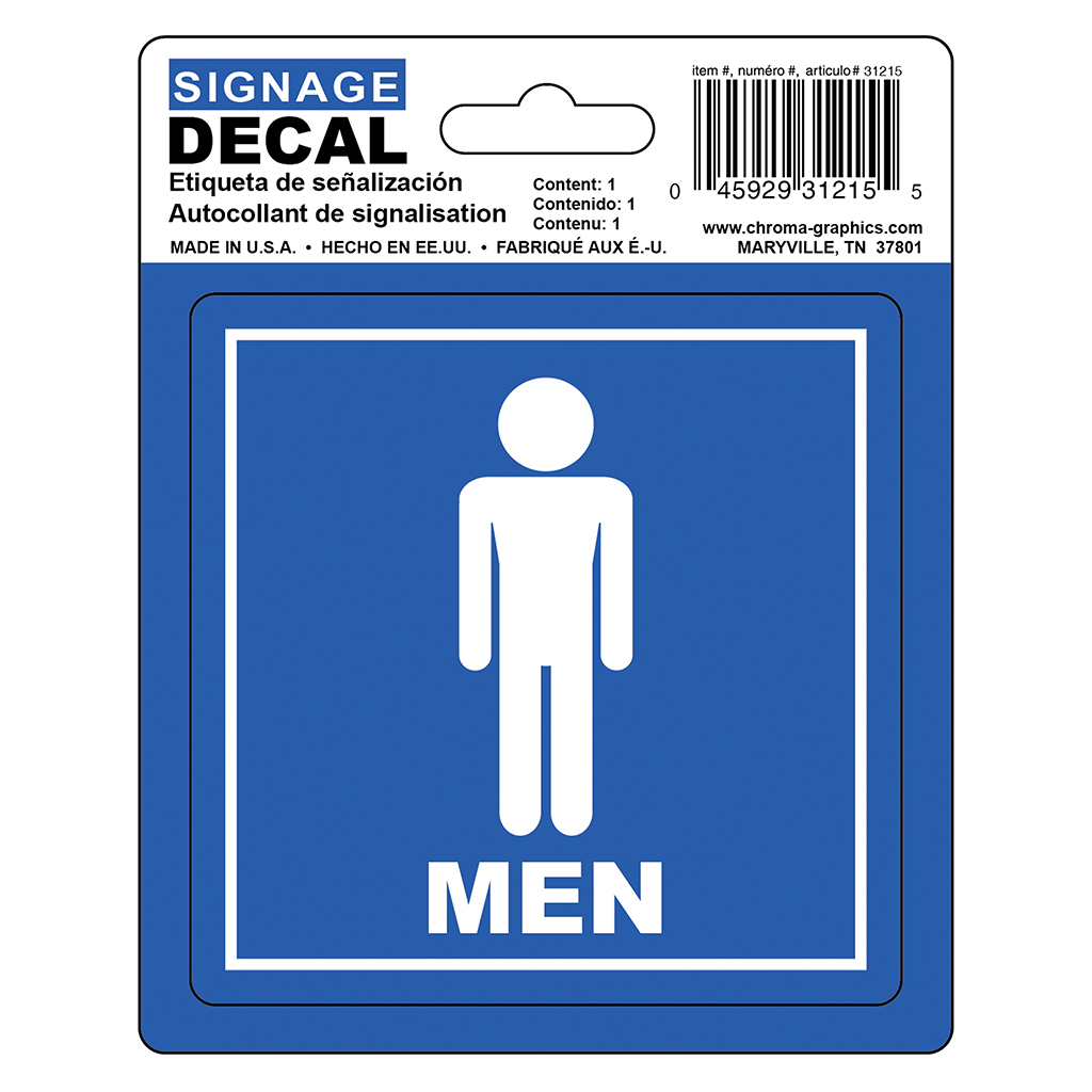 Safety Decal - Men Restroom CASE PACK 12
