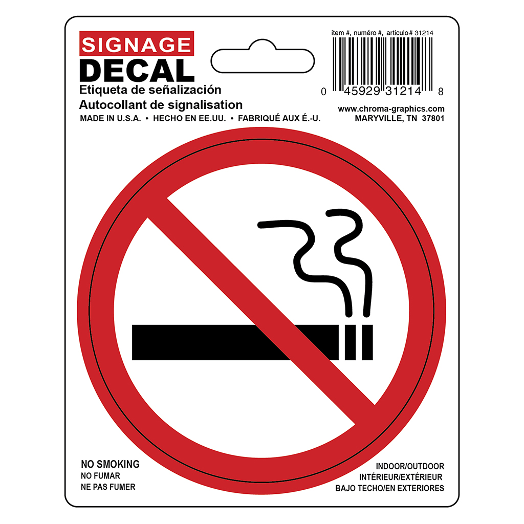 Safety Decal - No Smoking