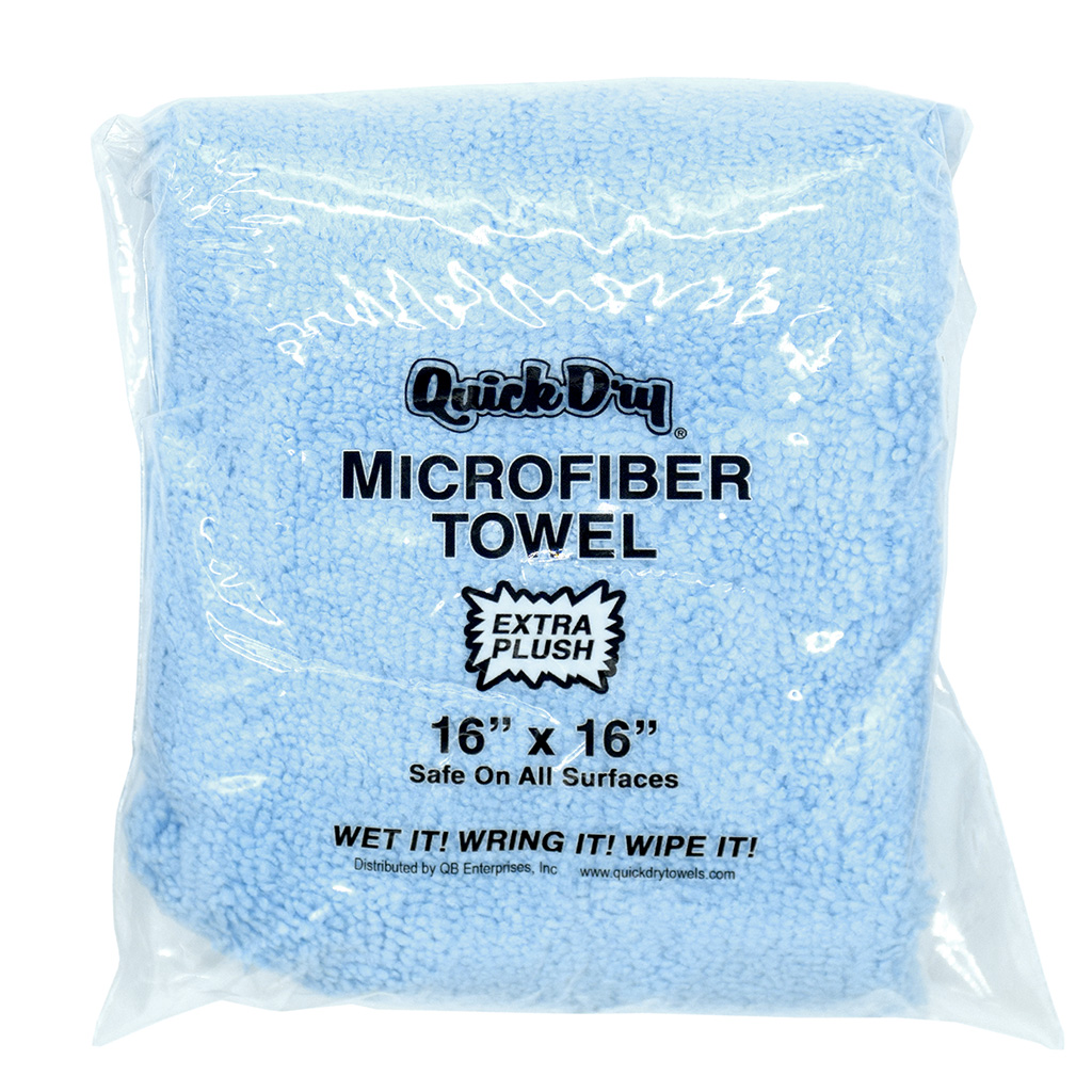 Quick Dry Blue Microfiber Towel Vending Packs Xl 16x16 - 100 Case