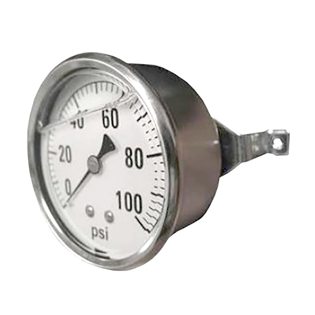 Stainless Steel Case Back Mounted Liquid Filled Gauge 100 Psi