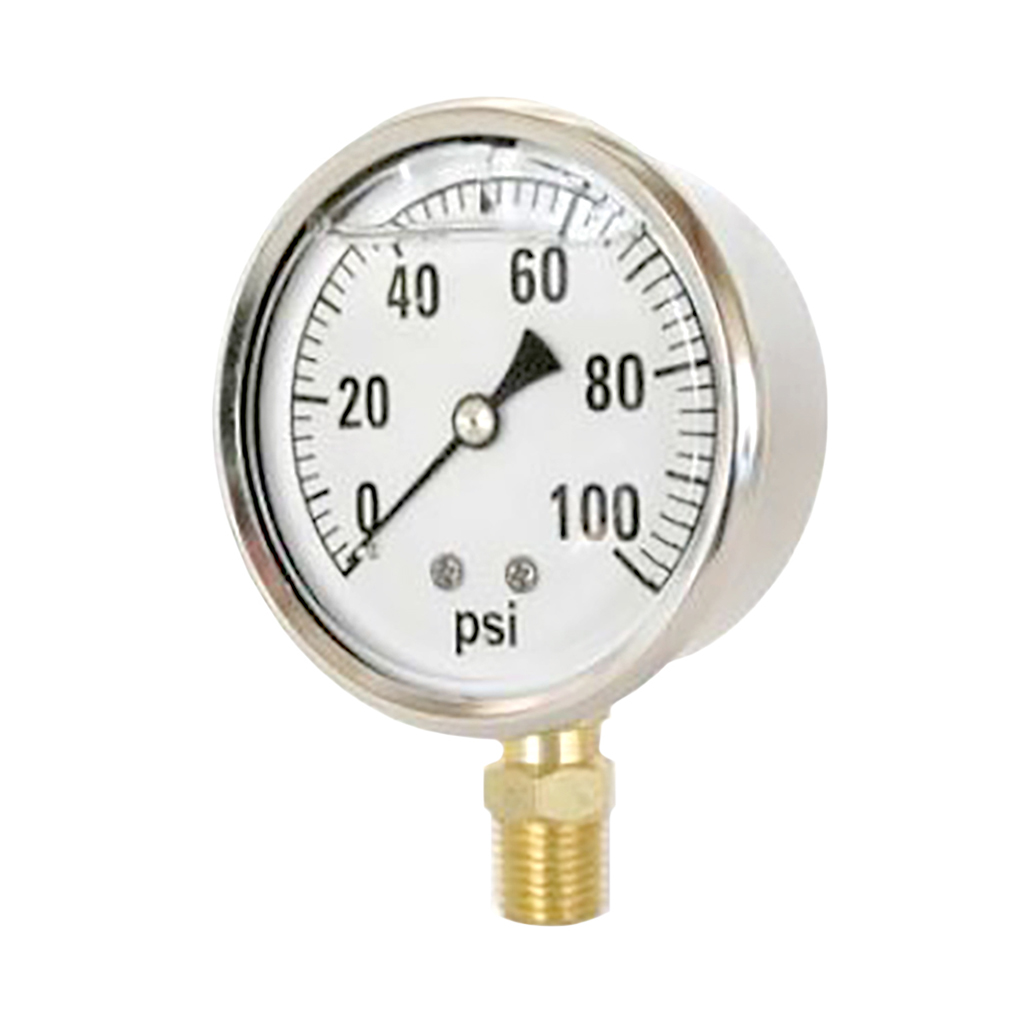 Stainless Steel Case Bottom Mounted Liquid Filled Gauge 600 Psi