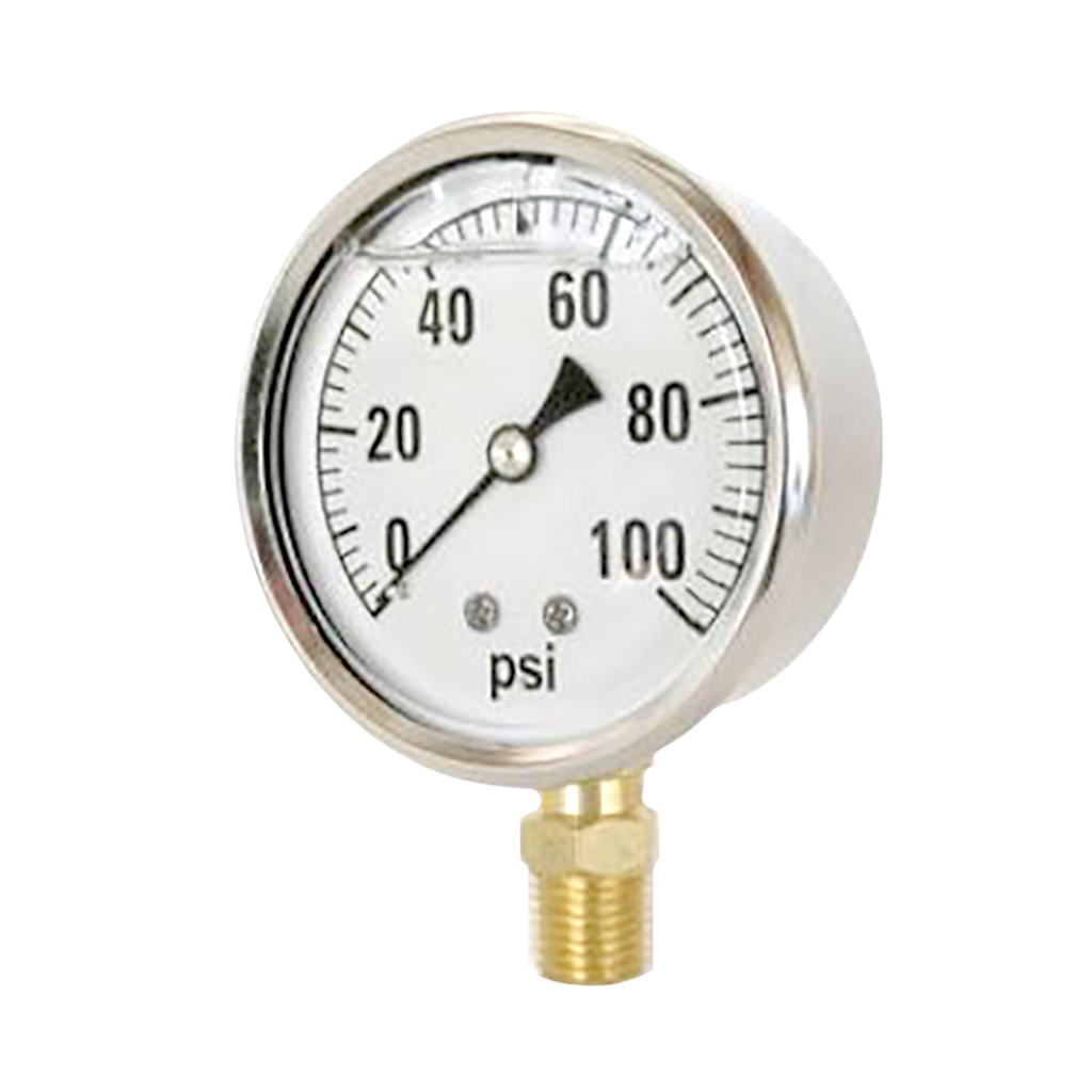 Stainless Steel Case Bottom Mounted Liquid Filled Gauge 1000 Psi