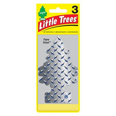 Little Tree Air Freshener 3 Pack - Pure Steel CASE PACK 8