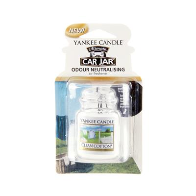 Yankee Candle Car Jar Ultimate Air Freshener, Clean Cotton, Pack