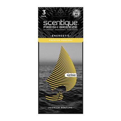 Scentique Fresh Breeze Life Paper Air Freshener 3 Pack - Energetic CASE PACK 8