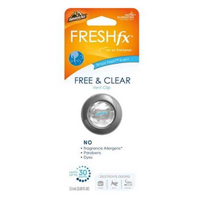 Armor All Fresh Fx Vent Clip Air Freshener - Free and Clear CASE PACK 6