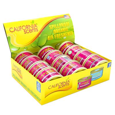 California Scents Spillproof Can Air Freshener 12 Piece Display - Coronado Cherry
