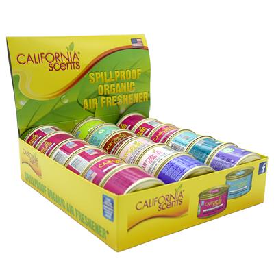 California Scents Car Scents Can Air Freshener Display - 18 Piece Assortment