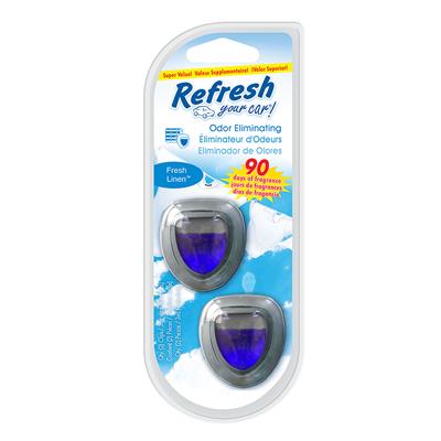 Refresh Mini Membrane Air Freshener 2 Pack - Fresh Linen CASE PACK 4