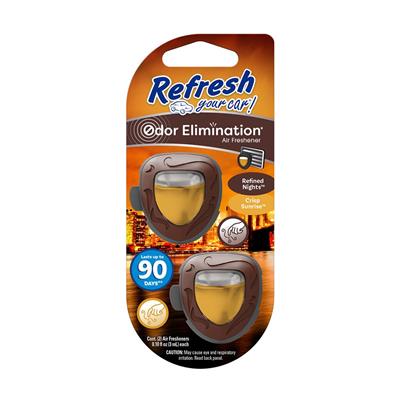 Refresh Mini Membrane Air Freshener 2 Pack - Refined Night Crisp Sunrise CASE PACK 4