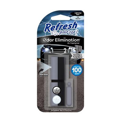 Refresh Odor Elimination Vent Clip Pump Spray- Lightning Bolt/Ice Storm CASE PACK 4