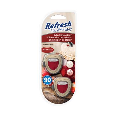 Refresh Vent Dual Air Freshener - Rustic Escape/Sweet Berries CASE PACK 4
